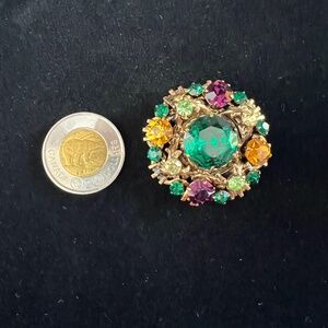 Stunning Vintage 'Fruit Salad' Rhinestone Brooch
